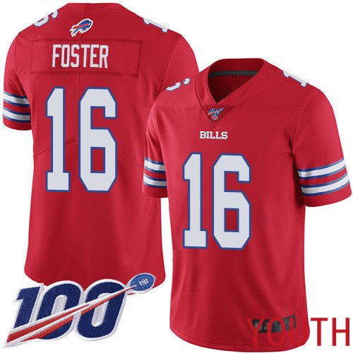 Youth Buffalo Bills #16 Robert Foster Limited Red Rush Vapor Untouchable 100th Season NFL Jersey